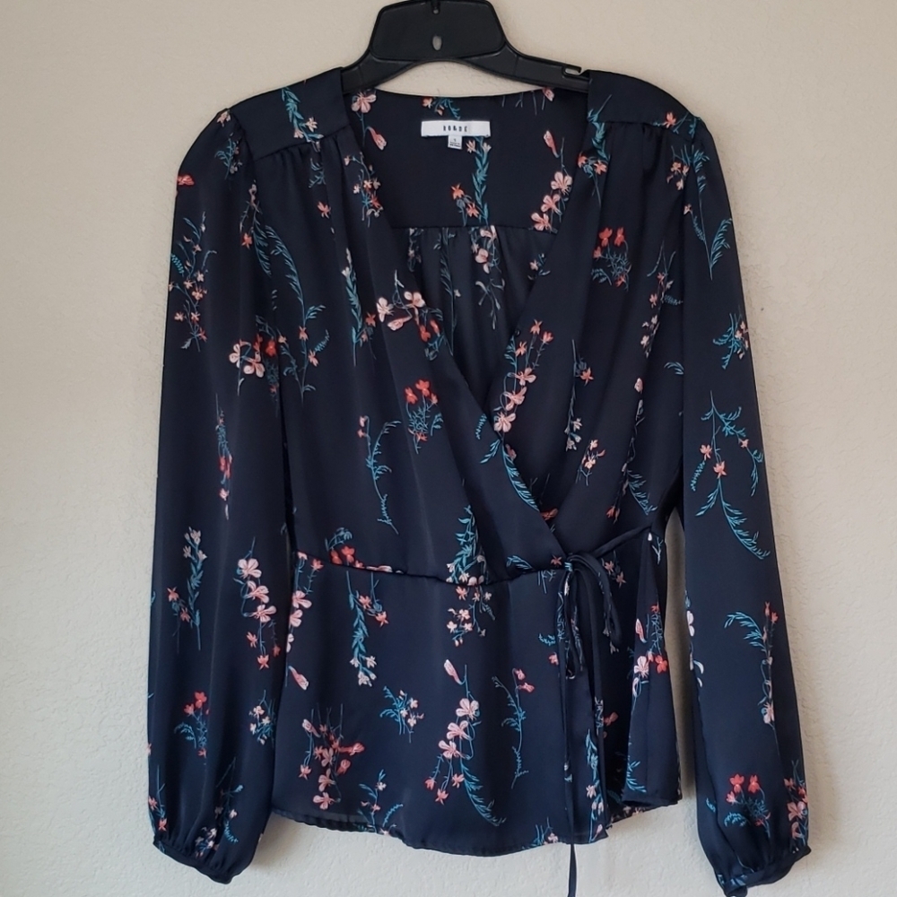 Ro & De Floral Faux Wrap‎ Top small